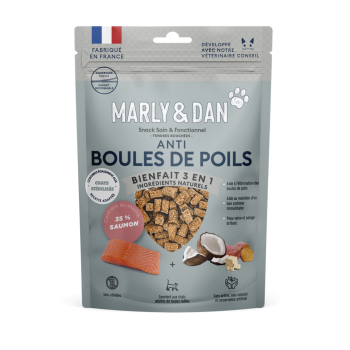 Tendres bouchées "anti boules de poil" chat 40g - Marly & Dan
