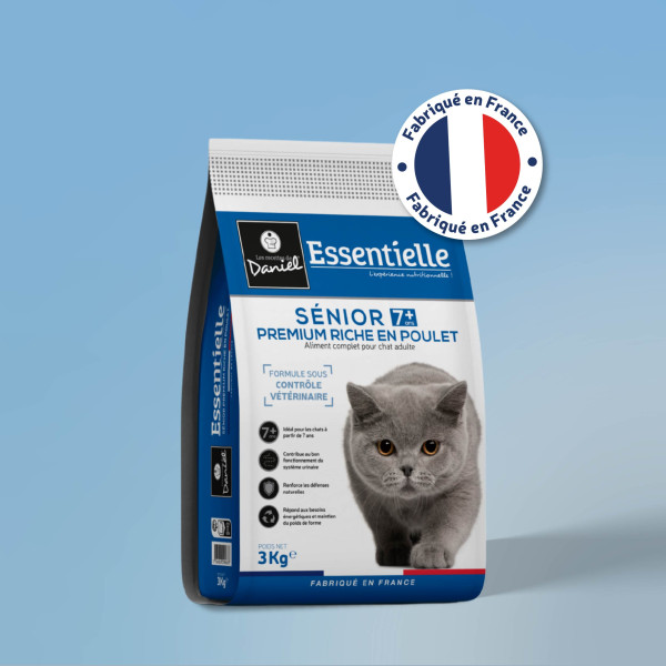Croquettes Essentielle chat sénior stérilisé 7+ poulet - 3 kg