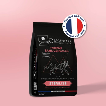 Croquettes Originelle chat stérilisé saumon sans céréales - 2,5 kg