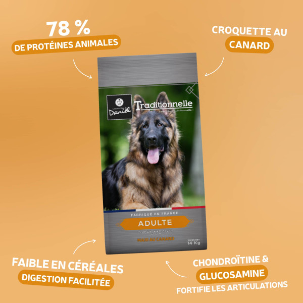 Croquettes Traditionnelle - Adulte Maxi au Canard - 14 kg