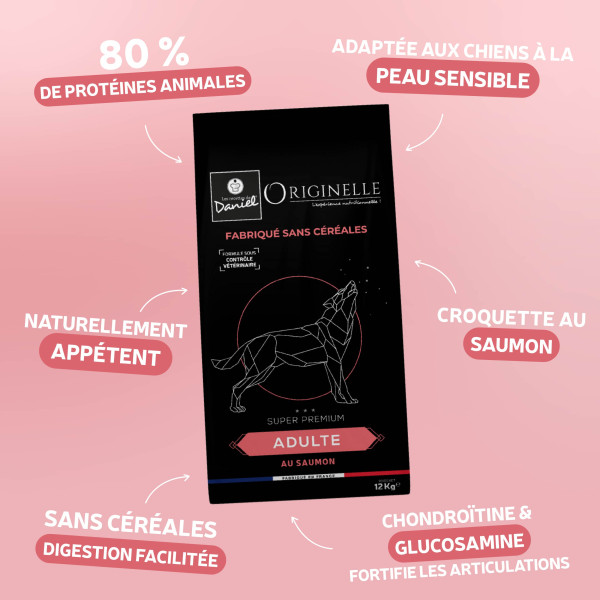 Croquettes Originelle chien adulte - au saumon sans céréales 12 kg