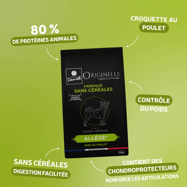 Croquettes chien - Originelle mini allégé - au poulet sans céréales 3 kg