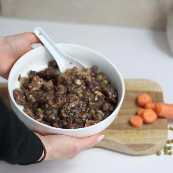 Mijoté monoprotéique au bœuf, carotte et petits pois - 400g