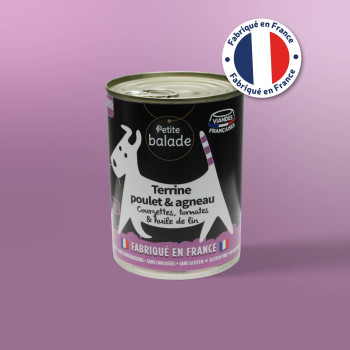 Terrine de poulet et agneau 400g - Humide "Petite balade"