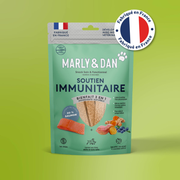 Barres à mâcher "soutien immunitaire" chien 80g - Marly & Dan