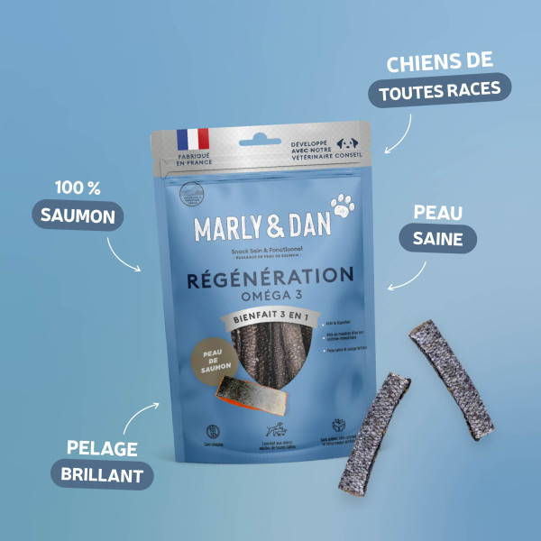 Rouleaux "régénération - 100% peau de saumon" 60g - Marly & Dan