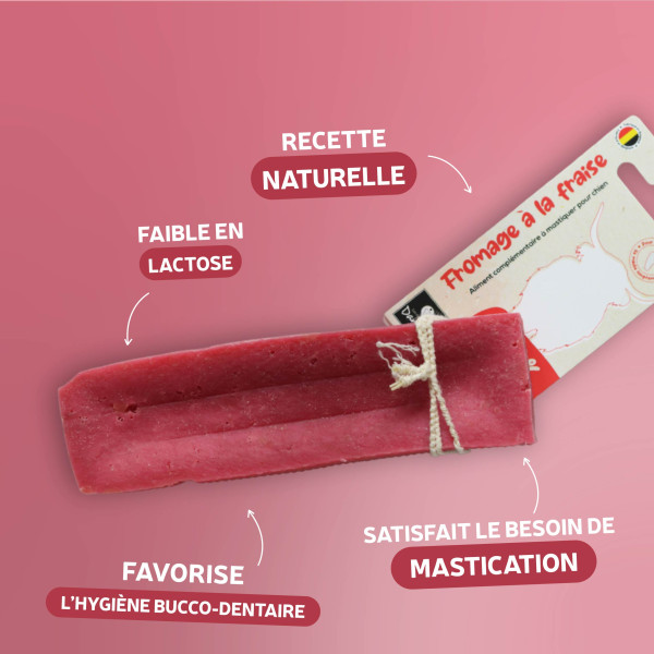 Fromage séché à la fraise pour chien