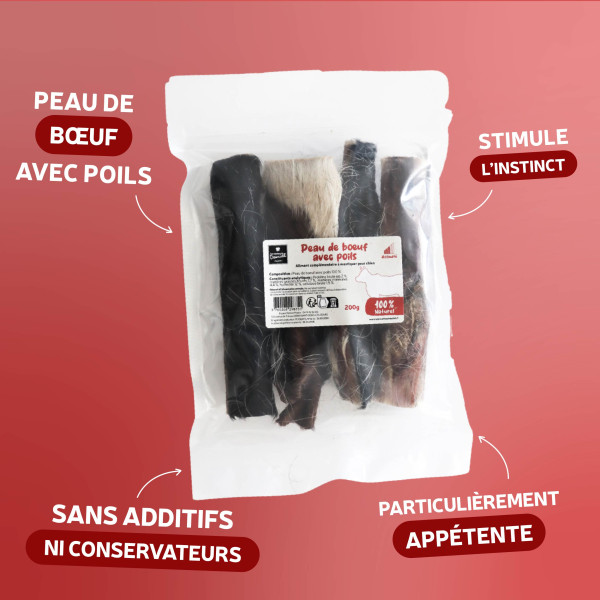 Peau de bœuf avec poils - 200g