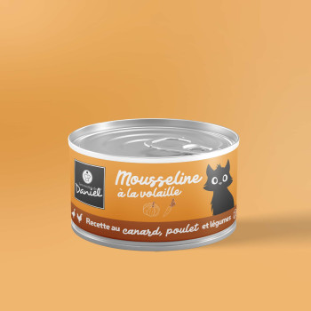 Mousseline au canard, poulet et légumes - 85g