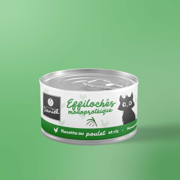 Effilochés monoprotéique au poulet et riz - 85g